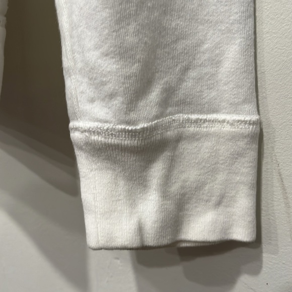 Sandro Cotton Terry Long Sleeve Top with sheer cross back White size L - Picture 4 of 13